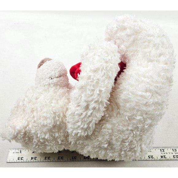 Hallmark Heartly Talking Teddy Polar Bear Plush Stuffed Animal White Sitting - Picture 8 of 8